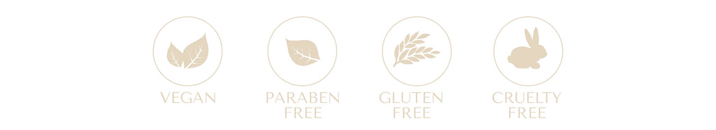 Icons für Makeup Vegan, Parben-frei, Gluten-Frei und ohne Tierversuche